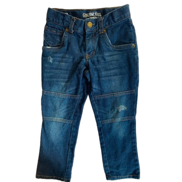 Genuine Kids Dark Blue Denim Distressed Jeans Size 4T - Picture 1 of 4